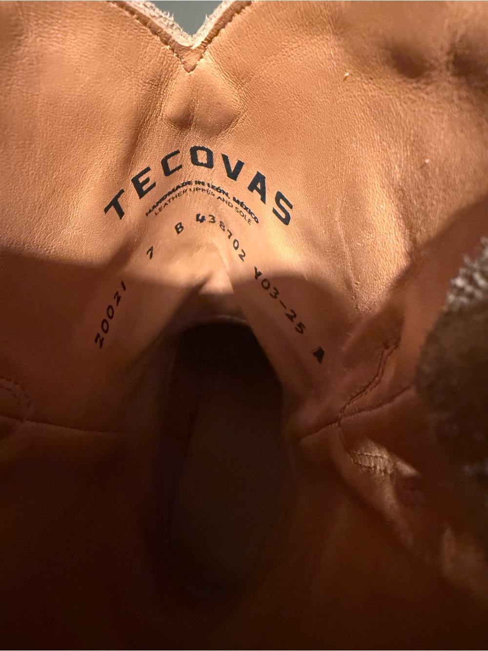 Tecovas Toasted Almond Suede Cowboy Boots - Tan - Picture 4 of 6
